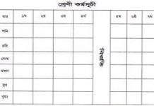 ক্লাস রুটিন – backup